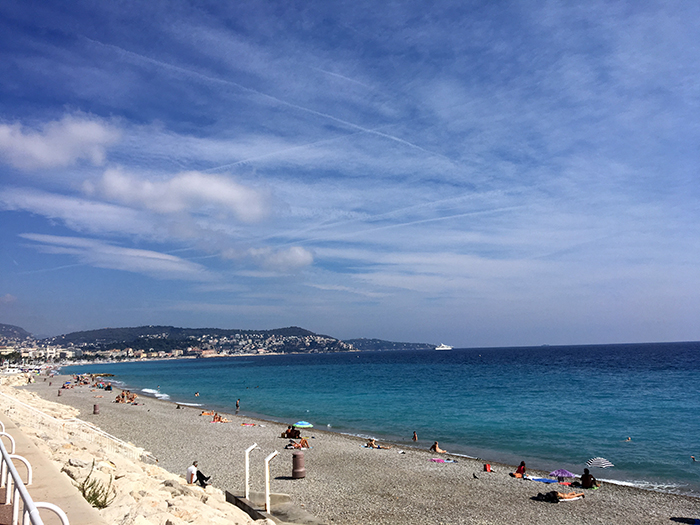 프롬나드 데 정글레(Promenade des Anglais) 해변의 모습