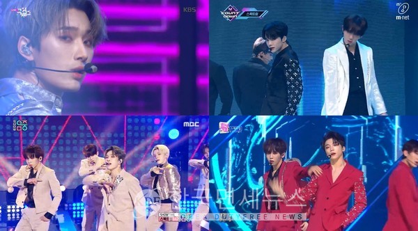 사진 = Mnet ‘엠카운트다운’, KBS2 ‘뮤직뱅크’, MBC ‘쇼 음악중심’, SBS ‘인기가요’ 방송 화면 캡처