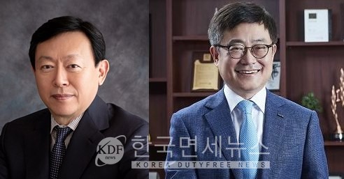 롯데그룹 신동빈 회장과 롯데쇼핑 강희태 대표이사(우)