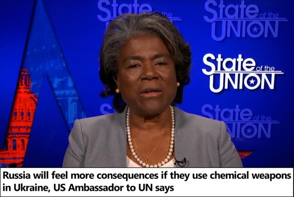 미국 유엔 주재 대사 "러, 우크라에 화학무기 사용 시 심각한 결과 경험 할 것" 경고