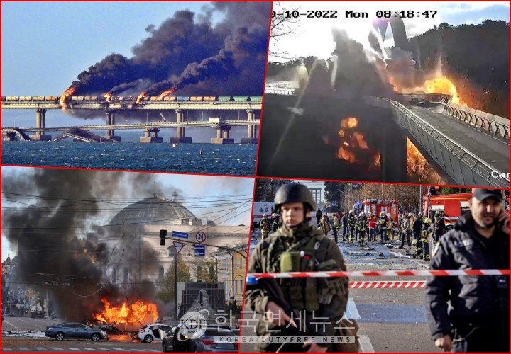 푸틴, 우크라이나에 대한 추가 공격 암시...'우크라이나 테러 행위에 최고 수준 대응' 경고