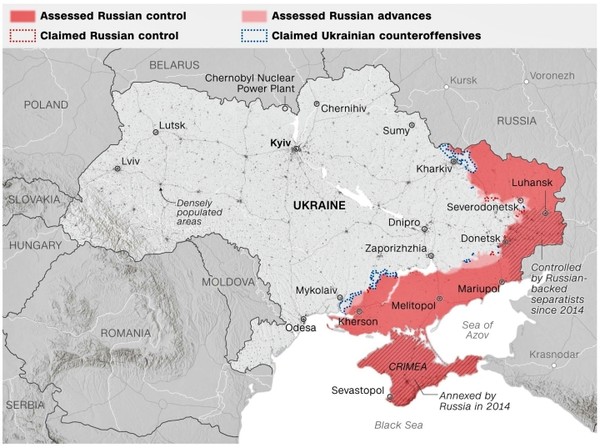 우크라이나군 러시아 공세 성과 이뤄
